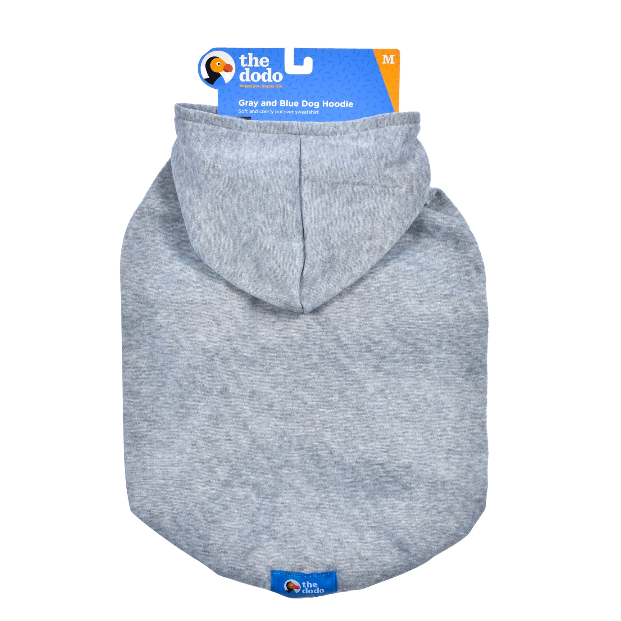 The Dodo Grey & Blue Dog Hoodie - Large