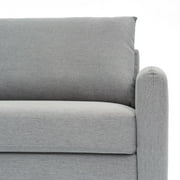 Mellow Mae Mid-Century Modern Sofa with Curved Arms, Light Grey