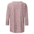 thumbnail image 4 of CYMMPU Tunic Tops 3/4 Sleeve Flower Pattern Crew Neck Loose Fit Blouses for Women Dressy Casual Spring Tops Fall Fashion Shirts Lightweight Basic T-Shirts Pink XXL, 4 of 7