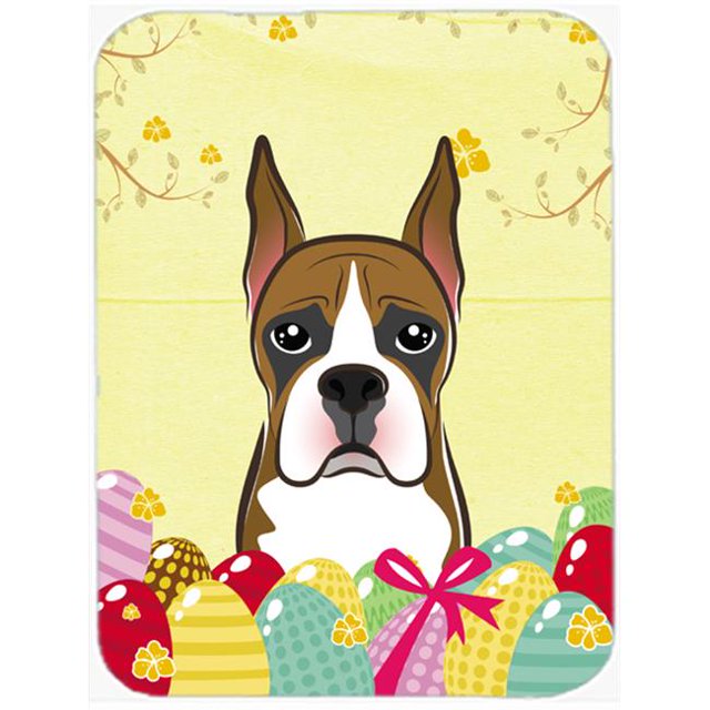 Boxer Easter Egg Hunt Mouse Pad, Hot Pad or Trivet