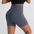 thumbnail image 5 of KPOPLK Women's Biker Shorts 2.5" No Front Seam High Waist Hidden Scrunch Workout Gym Yoga Running Shorts,Dark Gray,Size L, 5 of 6
