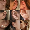thumbnail image 3 of MINKUROW 9 Pairs Stainless Steel Star Moon Stud Earrings for Women Cute Bar CZ Stud Earring Set, 3 of 4