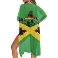 thumbnail image 3 of HELLHERO Kimono Long Kimono Swimsuit Cover Up for Beach Polyester Lightweight Swimsuit Coverup for Women Jamaican Palm Print, 3 of 3