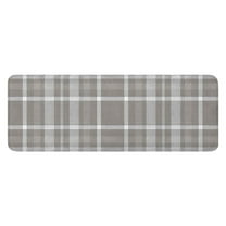 Gray White Plaid Checkered Pattern Kitchen Rug Mat,Kitchen Runner Rugs Non Skid Washable,Decorative Kitchen Floor Mats for Kitchen,Sink,Laundry,17"x47.2"