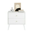thumbnail image 3 of Prepac Milo Mid-Century Modern 2-Drawer Nightstand, 16"D x 25"W x 25"H, White, 3 of 18