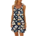 thumbnail image 2 of Ovzne Robes pour Femmes 2025 Robe pour Femme Col Rond Sans Manches Dégradé Teinture sur Nœuds Robe de Plage Robe d'Été Liquidation, 2 of 6