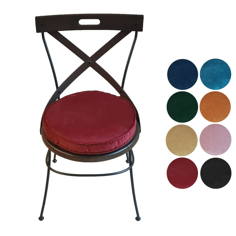 16 IN Round IN Thick Plush Velvet Chair Pad Seat Cushion with