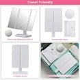 thumbnail image 4 of Trifold Makeup Mirror with 22 LED Lights,10X/3X/2X Magnification Portable Fold Lighted Table Desk Cosmetic Mirror,White, 4 of 6