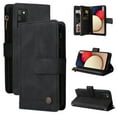 thumbnail image 1 of Case for Samsung Galaxy A02S Cover Zipper Pocket Wallet Case Magnetic Protective - Black, 1 of 5