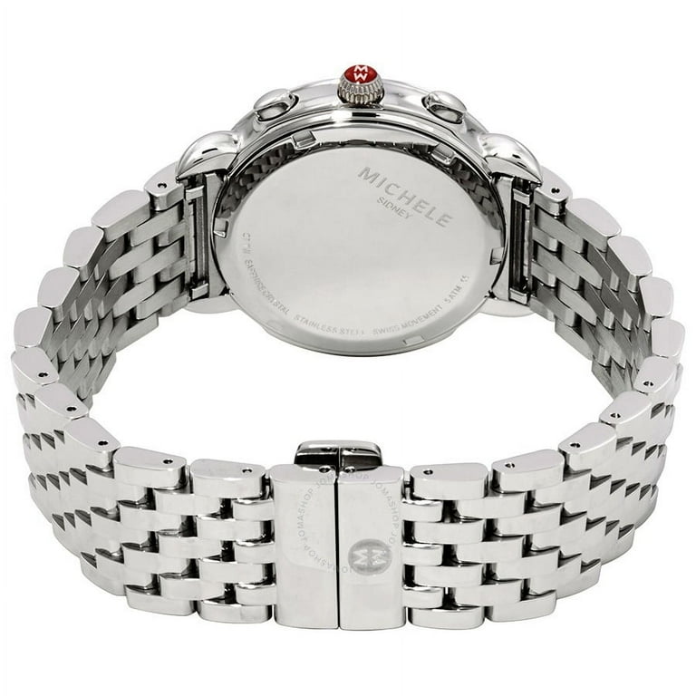 Michele 35mm Releve Chronograph Bracelet Watch Silver Women s