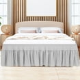 thumbnail image 2 of PiccoCasa Polyester Brushed Bed Skirt with Elastic Dust Ruffles 16" Drop, King Light Gray, 2 of 8