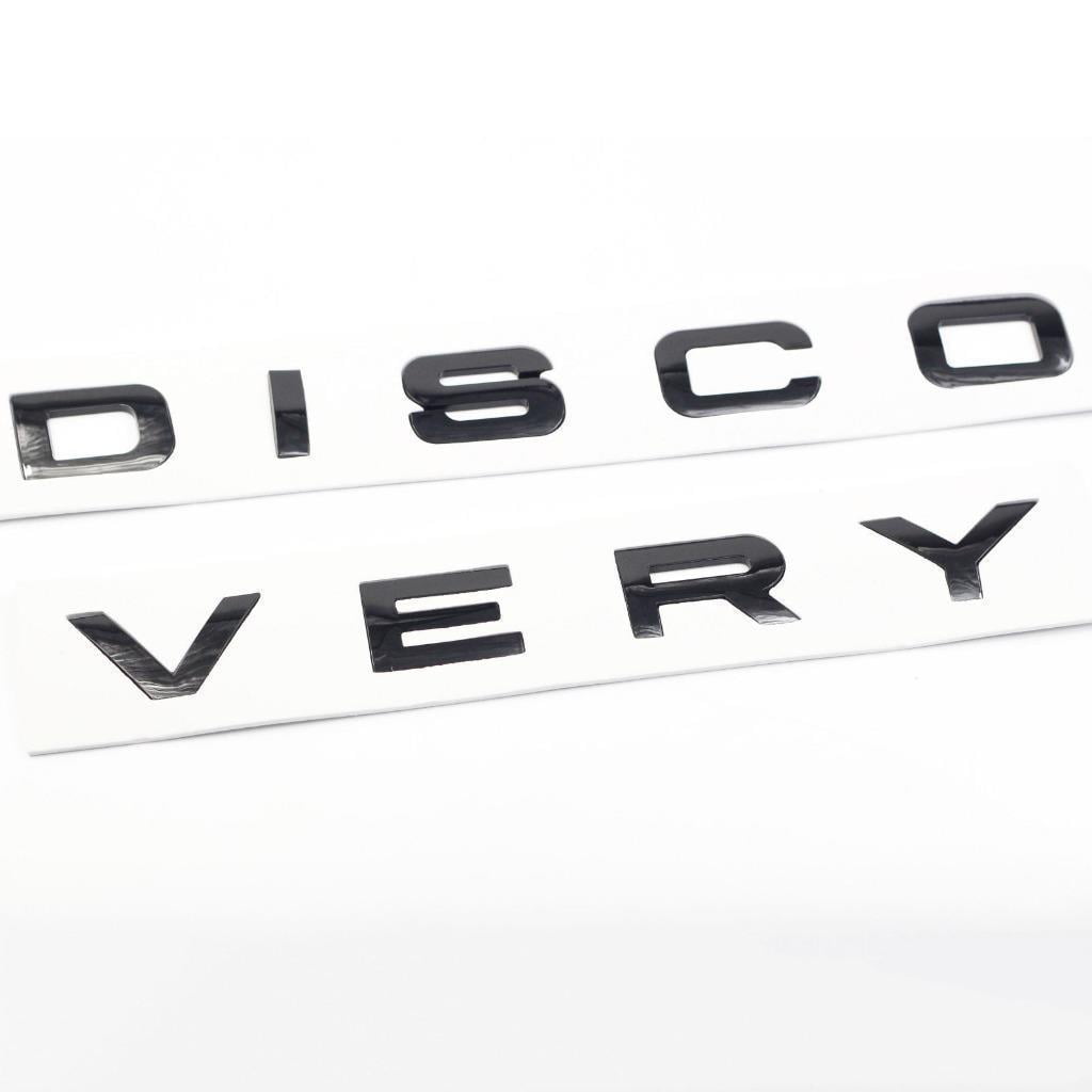 Car Black Discovery 3D Logo Front Hood Emblem Badges Sticker Set For Land Rover