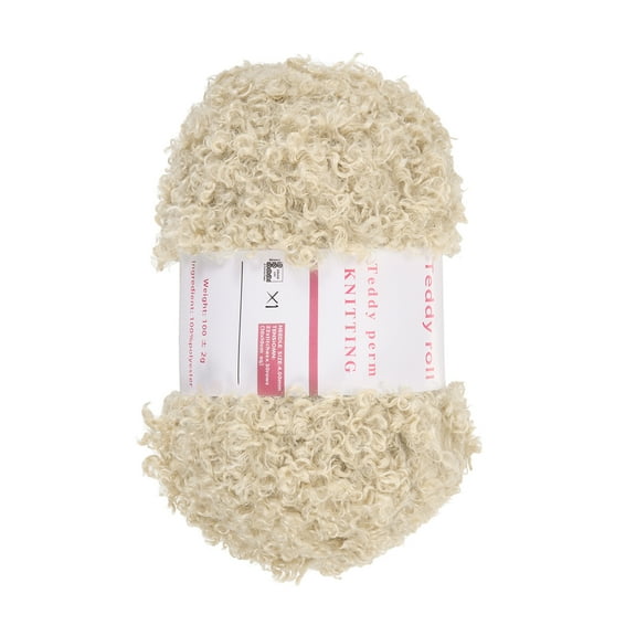 Fur Yarn Soft Fluffy Chunky Yarn Fuzzy Eyelash Yarn Cream White for Crocheting - 55Yard/50m, 3.40ozx1