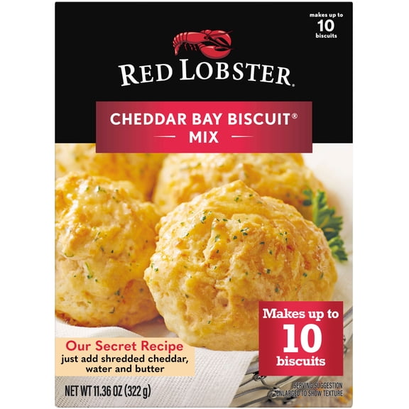 Red Lobster Cheddar Bay Biscuit Mix, Garlic Herb Seasoning Included, Cheddar Biscuit Mix, 11.36 Oz Box