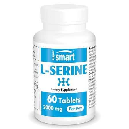 SuperSmart L-Serine Supplement 2000mg per Day (Easy-to-Take) - Amino Acids Supplement | Non-GMO & Gluten Free - 60 Tablets