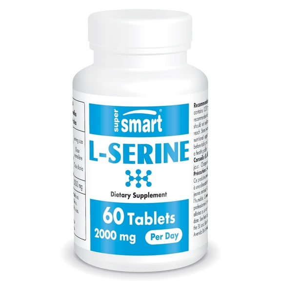 SuperSmart L-Serine Supplement 2000mg per Day (Easy-to-Take) - Amino Acids Supplement | Non-GMO & Gluten Free - 60 Tablets