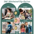thumbnail image 6 of 2026 New Portable Clip-On Fan, 360° Rotatable Mini Bladeless Fan for Shirt & Waist, 3-Speed Quiet Wearable Personal Fan, USB-C Rechargeable Whirlwind Fan for Outdoor, Travel & Stroller, 6 of 6