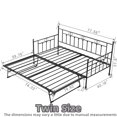thumbnail image 5 of Kuurfuurdo Twin Daybed with Trundle-Metal daybed with pop up trundle for Adults Black - Twin, 5 of 5