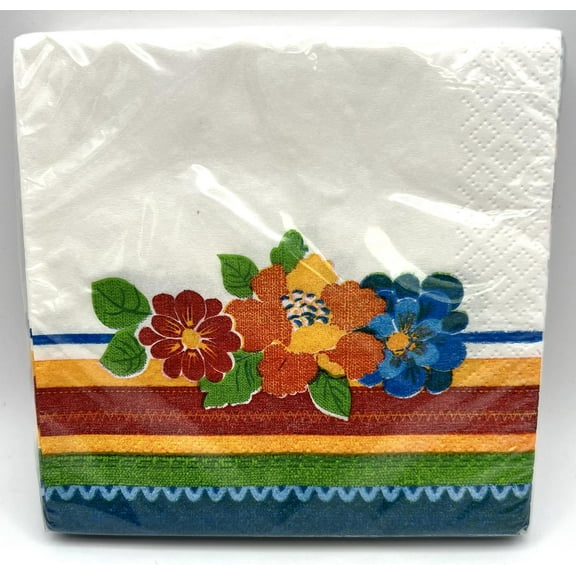 Cabana Rio Floral Flowers Tropical Summer Luau Beach Party Beverage Napkins
