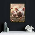 thumbnail image 4 of Nawypu Pink Pig Wall Art Funny and Cute Pig Pictures Canvas Print Wall Country Farm Pig Animal Painting Inspirational Wall Decor Modern Framed Artwork Home Decor for Bathroom Bedroom Living Room, 4 of 4
