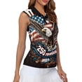 thumbnail image 4 of HUIACONG Golf Tank with Patriotic Bald Eagle Pattern, Workout Tank Tops with Half Zip Neck Collar for Outdoor Sports and Casual Wear, 4 of 7