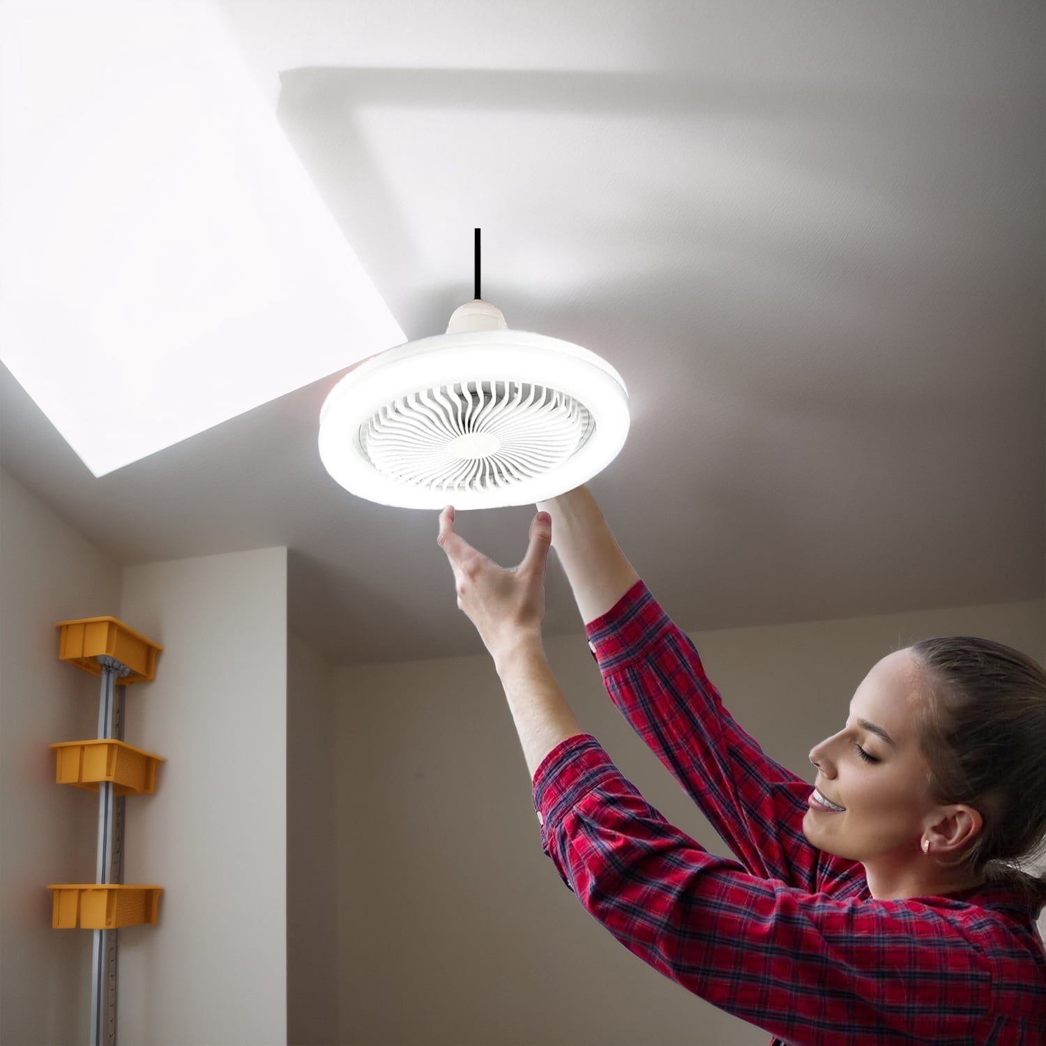 Inadays Ceiling Fan with Lights and Remote Control Socket Fan Light Bulb Light 10.6 Inch