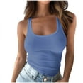 thumbnail image 3 of Jsaierl Women's Ribbed Tank Tops Plus Size Soft Stretch Cotton Cami Slim Fit Solid Color Layering Casual Undershirts S-5XL, 3 of 7