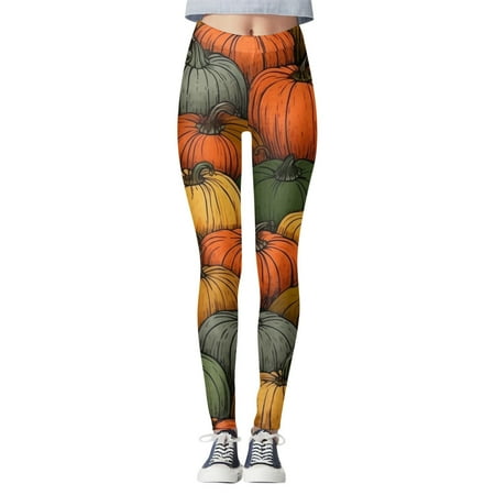 aDJFDGT Foldover Yoga Pants Tall Women Print Tights Leggings Control Yoga Sport Leggings for Women High Waisted Leggings