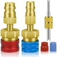 thumbnail image 1 of R1234YF Adapter with Valve Core Removal Tool, R1234YF to R134A Quick Coupler, High Low Side Connector Conversion Kit AC Charging for Automotive Air Conditioning Evacuation & Recharging, 1 of 7