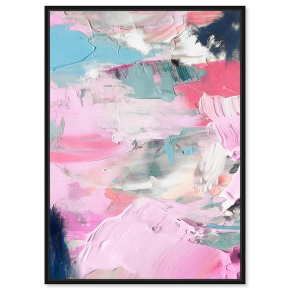 Do It All In Color Retro Modern Abstract Canvas Wall Art by Art Remedy, Black Floater Frame, 10"x15"