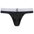 thumbnail image 3 of TANBOM Men's Striped T-Back Thong Bulge Pouch Soft Breathable Tagless Design Comfortable G-Strings Black M, 3 of 6