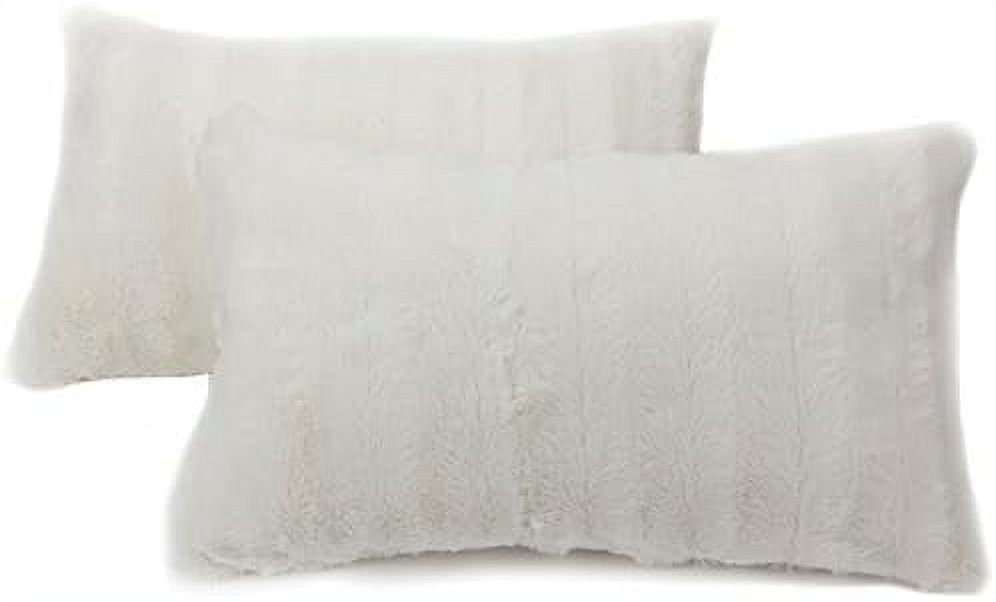 Faux Fur Throw Pillows Set Of 2 Lumbar Couch Pillows 12" X 20