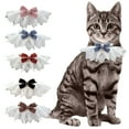 thumbnail image 2 of Soft Pet Collar - Lace Bow with Faux Pearl Decoration - Comfortable Strap Design - Cat Dog Neckerchief, 2 of 8