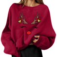 thumbnail image 2 of Christmas Sweatshirt for Men Women Long Sleeve Crewneck Loose Casual Funny Reindeer Face Graphic Sweatshirts Pullover Tops, 2 of 7