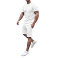 thumbnail image 2 of Men Suits Summer & Shorts Shirts Beach Short 2Piece Sleeve Men Pants Sets Men Suits & Sets White L, 2 of 7