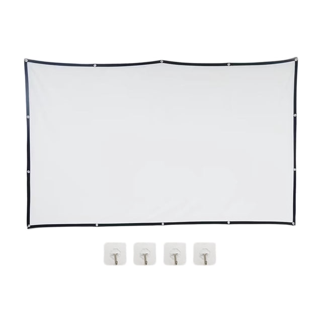 Bunblic 16:9 Folding Projector Screen with Mounting Holes Accessory Wrinkle Resistant Washable Portable for Picnics Party Lightweight 84inch