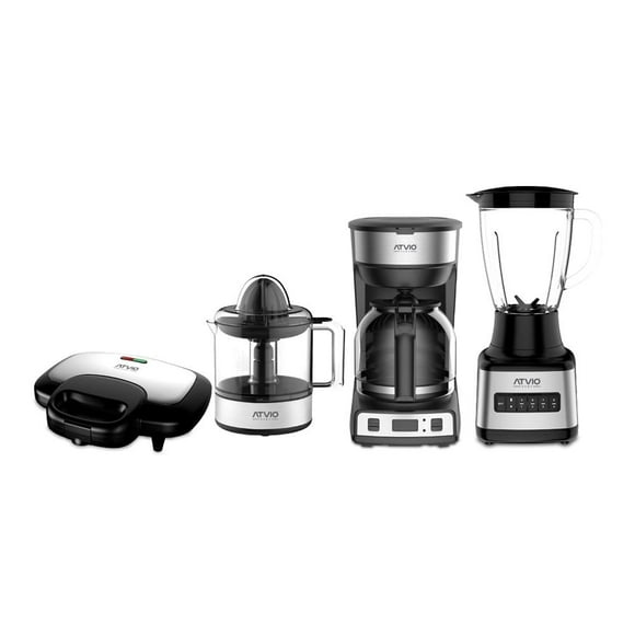Combo de electrodomésticos Atvio AT-CMB969MX ELECTRO 4 piezas negro con plata