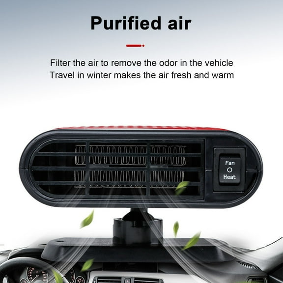 Car Heater Defroster, 12V 150W Plug-in Cigarette Lighter Car Heaters, 2 in 1 Portable Car Heater & Cooling Car Fan, Car Windshield Defroster Demister with Brackets, Fast Heating Defrost Defogger