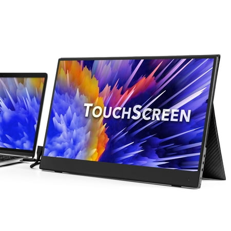 SideTrak Solo Portable Monitor Freestanding Touchscreen 17" FHD 1080P LED IPS Screen with Kickstand |Compatible with Mac, PC, Chrome | Powered by USB-C or Mini HDMI | Built-in Speakers & HDR Mode