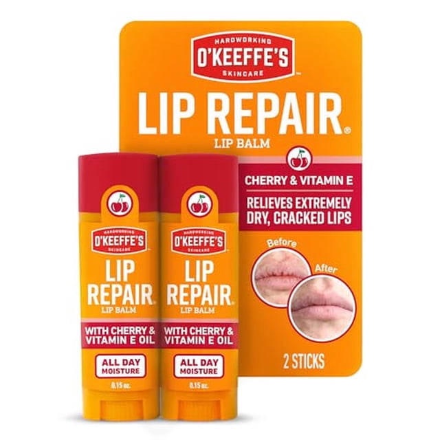 Bálsamo Labial O'Keeffe's Cereza y Aceite de Vitamina E Stick Doble Pack