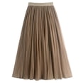 thumbnail image 2 of Bixock Summer Long Skirts for Women Pleated Flowy Maxi Dress High Waisted A Line Casual Long Dress Loose Beach Vacation Tiered Skirts, 2 of 5