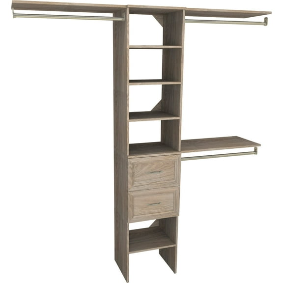 Closetmaid Ss16-Cos2dr Suitesymphony 6 To 9 Foot Wide Closet System Kit - Grey