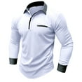 thumbnail image 4 of BLVB Men's Long Sleeve Shirts Casual Loose Athletic Work Business Button down Collared Lightweight Tops Blouse White, 4 of 4