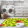 thumbnail image 5 of ODIKA 5'x7' Machine Washable Non-Slip Area Rug, Holiday Pine Boughs Interlocking Bow Motif Festive High Traffic Rug with Pad, Yellow, 623370, 5 of 8