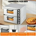 thumbnail image 4 of Garvee Electric Pizza Oven, 3600W Stainless Steel Indoor Pizza Oven with Glass Windows & Timer for Kitchen, Restaurant, Silver, 4 of 7