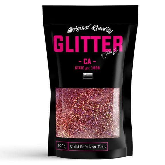 Rose Gold Holographic Premium Glitter Multi Purpose Dust Powder 100g / 3.5oz for use with Arts & Crafts Wine Glass Decoration Weddings Cards Flowers Cosmetic Face Body
