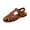 Brown, variant on Women's Closed Toe Gladiator Sandals, Braided Slingback Shoes, Summer Sandals, Woman Fisherman Gladiator Braided Flat Sandal Cute Woven Strappy Closed Toe Shoes for Summer, White 5.5