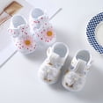 thumbnail image 5 of Baby Girls Mary Jan Flats with Bowknot Butterfly Floral Decoration Princess Wedding Dress Shoes Soft Newborn Infant Crib First Walkers Prewalker for 0-18 Months, 1/3 Pairs, 5 of 8