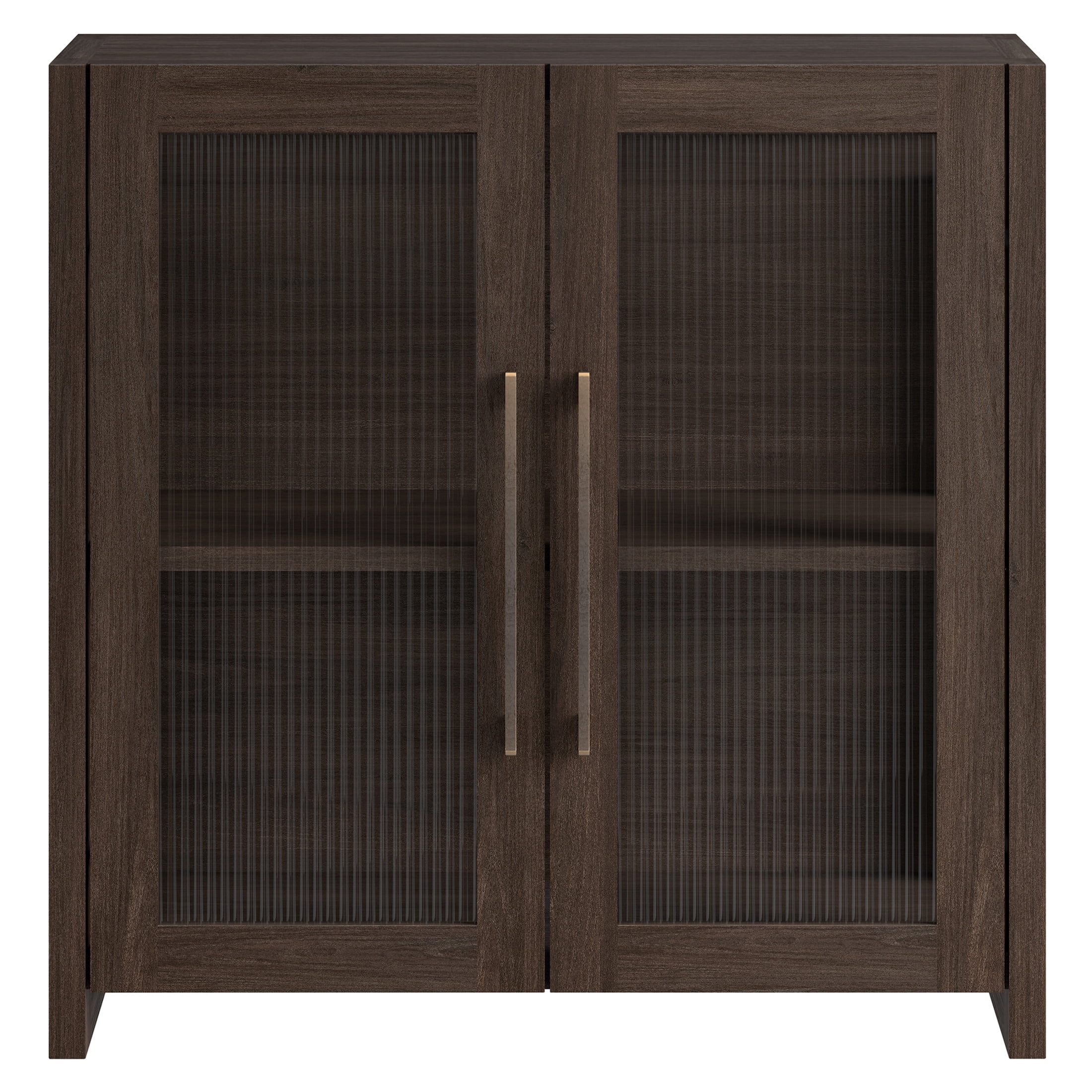 Evelyn&Zoe Modern/Contemporary 32" Wide Brown Oak Accent Cabinet