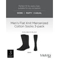 thumbnail image 2 of MeMoi Men's 3 Pair Pack Flat Knit Mercerized Cotton Crew Socks - Mens - Male, 13-15, Black, 2 of 8
